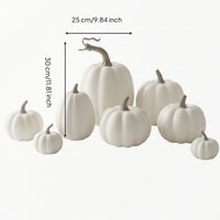 8 Pieces Assorted Artificial Pumpkins Decorative Artificial Pumpkins with Molded Decorations for Crafters