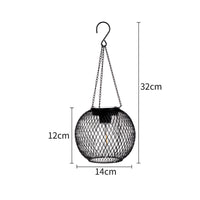 Clear Bulb Solar Hanging Lantern Black Finish Decorative Hanging Solar Light Wire Lantern Light for Patio