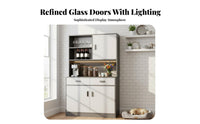 Storage Cabinet with Vino Rack Modern Design Vino Bar Display Cabinet Large Capacity Dining Room Buffet Hutch for Families, Homeowners