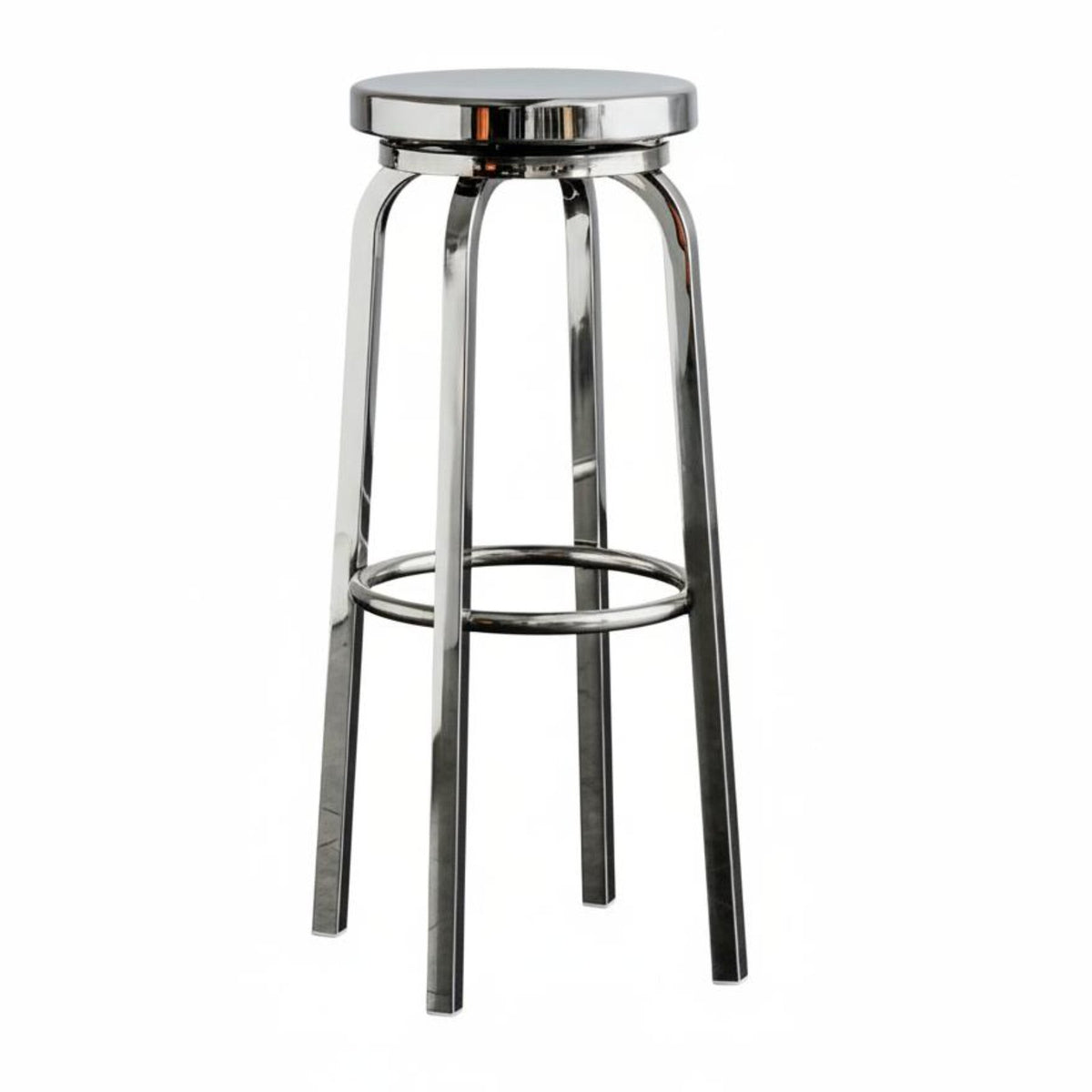 Industrial Design Backless Metal Swivel Stool Built-in Footrest Bar Chair Easy Assembly Indoor Seating Scratch-Resistant for Restaurant Owners, Adults, Homeowners, Cafe, Counter, Kitchen, Home