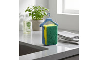 ABS Plastic Draining Sponge Stand Upright Hanger-Shaped Pad Holder Rectangular Frame Scouring Pad Holder Space-Saving for Bathroom