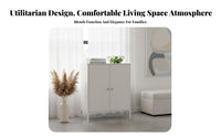 Waterproof 4-Tier Cabinet with Doors Large Capacity Sideboard Multipurpose Household Furniture Heavy-Duty for Families, Homeowners, Apartment Dwellers, Living Room, Kitchen, Bedroom, Entryway