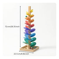 Multicolored Wooden Music Tree with Balls Educational Musical Marble Tree Sensory Wooden Ball Drop Toy Sturdy for Toddlers, Preschool