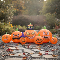 Light-up Inflatable Pumpkin with Black Cat Outdoor Air-Blown Yard Display for Garden, Patio