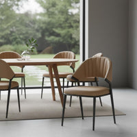 Channel Tufted Side Chair Light Luxury Upholstered Dining Chair Ergonomic Design Household Furniture for Kitchen, Restaurant, Home Office