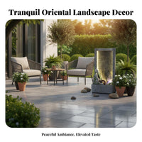 Feng Shui Decor LED Rockery Water Fountain Soothing Sound Mist Waterfall Fountain Relaxing Ambiance Indoor Mist Waterfall Nature-Inspired Design for Office Workers, Business Owners, Living Room, Entryway, Bedroom, Meditation Space