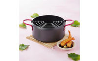 Japanese Battered Fryer Pot Easy to Clean Japanese Battered Frying Pot Kitchen Cookware Anti-Scald Handles Kitchenware