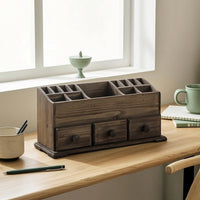 Desk Organizer with Drawers Vintage Desktop Organizer 3-Drawer for Dressing Table