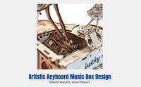 DIY Mechanical Wooden Music Box, Keyboard Instrument Cello Assembly Kit, Handmade Birthday Gift for Girls, Friends