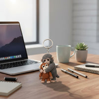 Soft Texture Crochet Monkey Keychain Lightweight Knitted Monkey Bag Charm Long-Lasting Knitted Creature Keyring for Children, Teens, Women, Backpack Decoration, Car Keys