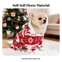 Super Soft Warm Fleece Pet Sweater Festive Christmas Pet Pajamas Cute for Cat Owners, Cold Weather, Indoors, Holidays