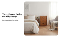 Nordic Design 3-Drawer Woven Chest Multi-Purpose 3-Tier Woven Basket Stand Handwoven Storage Cabinet Sturdy Frame for Homeowners, Students, Parents, Bedroom, Living Room, Hallway, Bathroom