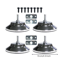 4 Pieces Chrome Table Leg Levelers with Mounting Plates Heavy Duty Billiard Table Leg Levelers Metal Hardware Sturdy
