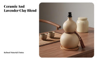 Gourd Shaped Vino Bottle Artistic Oven-Fired Glaze Gourd Shaped Vino Jar Ceramic Spirits Bottle Housewarming Gift