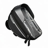 Press-sensitiveSensitive Window Bike Phone Holder Bag Zippered Compartment Bike Phone Bag Mounting Straps Bike Triangle Pouch Reflective Striping