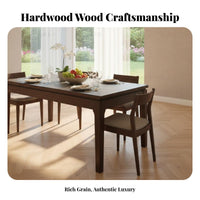 7 Pieces sturdy Wood Frame Rectangular Table with 6 Chairs Sintered Sta single Top Dining Room Set Modern Minimalist Design Household Furniture Easy to Clean for Families, Hosts, Homeowners, Family Meals, Entertaining Guests, Kitchen, Home