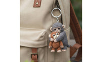 Handmade Crochet Monkey Keychain Adorable Monkey Keychain with Metal Loop Playful Accessory Decorative for Animal Lovers