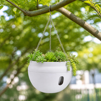 Matte Hanging Planter, Tapered Hanging Pot with Drainage Hole, Lightweight Hanging Basket with Chain for Indoor Outdoor Plants