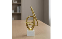 Continuous Loop Sculpture Gold Abstract Sculpture Modern Statue for Living Room, Office