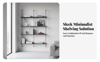 Space-Saving Adjustable Slotted Shelving System adjustableable to the vertical surfaceMounted Rack DIY Installation Display Shelf sturdyDuty for homeowners, Apartment Dwellers, Retailers, Living Room, Balcony, Retail storage space, Kitchen