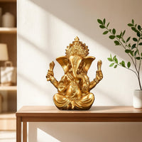 Hindu Ganesha Statue Spiritual Deity Statue Resin Deity Figurine Carved for Altar