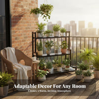Tiered Plant Stand Multitier Design Stepped Plant Display Large Capacity sturdy Duty for Homeowners, Balcony
