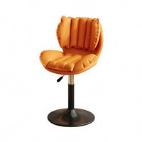 Contoured Upholstered Bar Stool with Pedestal Base Cushioned Swivel Bar Stool with Backrest Supportive Barstool Cushy for Kitchen Island