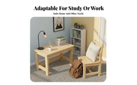 Solid Wood Student Desk with Hutch Sturdy Structure child's Desk and Chair with Hutch Spacious Desktop Writing Table Set Rounded Corners for Students, Teenagers, Children, Study Room, Bedroom, Playroom