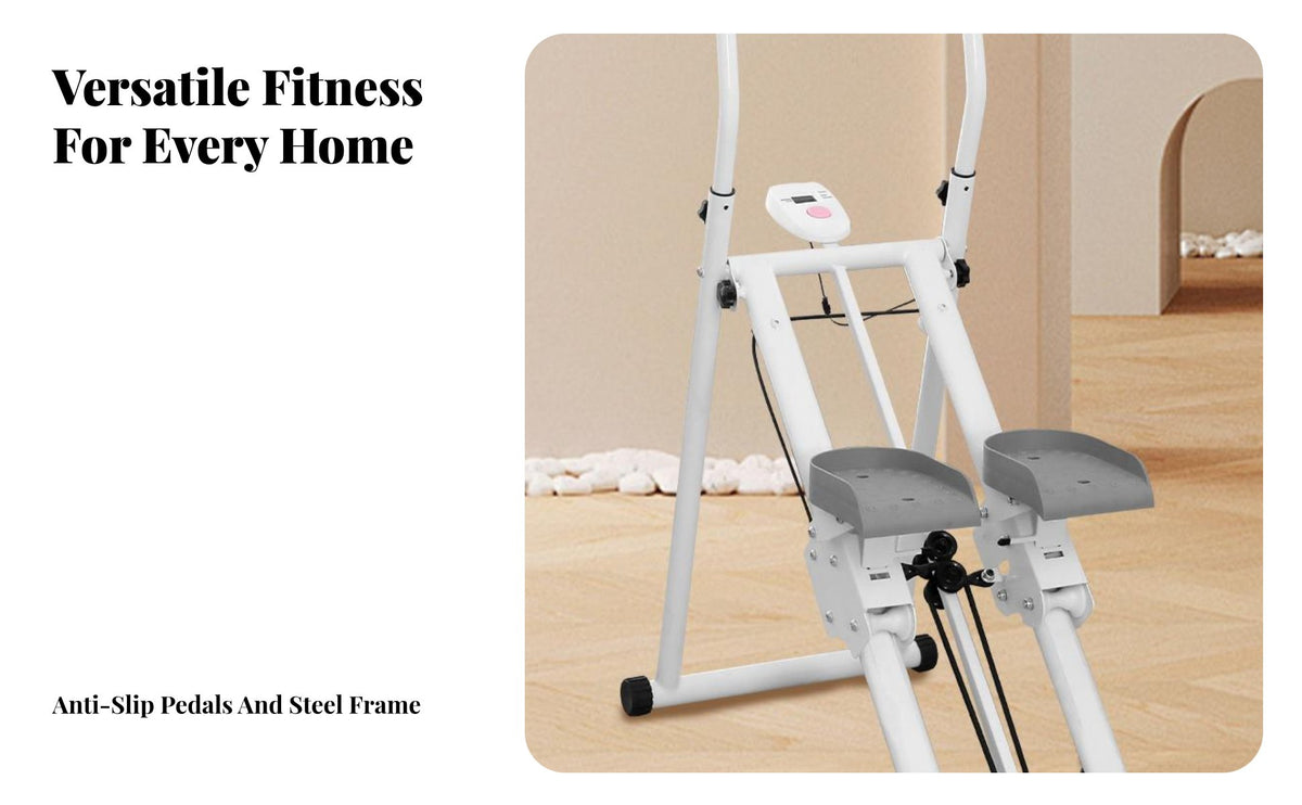 Non-Slip Pedals Vertical Climber Machine Stable Triangular Frame Stair Stepper Exercise Machine Low-Effect Cardio Vertical Climber Space-Saving for Adults, Beginners, Seniors, Indoor, Strength Training, Apartment, Living Room