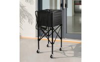 Foldable Tennis Sports Basket Carrier Cart FoldablePickleball Cart Large Capacity Portable Sports Basket Carrier for Coaches