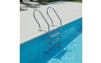 Anti-Slip 3-Step Pool Ladder Long-Lasting Stainless Steel Pool Ladder Polished Cylindrical