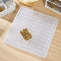 Transparent storage box with lid, 26-compartment sorting box, 28.5x17x5.5cm polypropylene organization box for craft room
