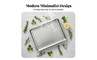 premium Large Rectangular Steel Platter adaptable Shallow Rimmed Pan long-lastinging Serving Tray sturdyDuty for Professionals, Party Hosts, Barbecue, Restaurant, Buffet, Kitchen
