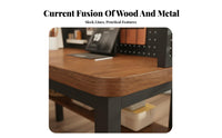 Integrated Bookshelf L-Shaped Computer Desk Large Desktop Corner Computer Table Sturdy Construction L Shaped Gaming Desk 25mm Thick Tabletop for Gamers, Couples, Students