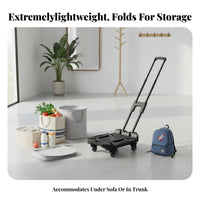Lightweight Foldable Platform Trolley Compact Storage Foldable Push Vehicle High Load Capacity Hand Truck Comfort Grip Handle for Warehouse Workers, Office Personnel, Home Use, Garage, Workshop, Shopping
