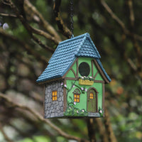 Long-Lasting Resin Birdhouse Cute Cottage Design Yard Decoration Hand Painted Look for Balcony