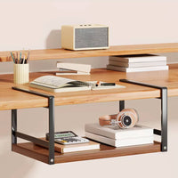 No-Drill Under Desk Hanging Organizer, Open Shelf Storage Rack for Dorm