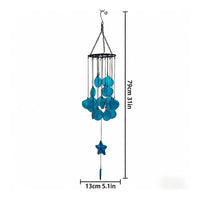 Shell Wind Chime Outdoor Glass Wind Chime Calming Tone Hanging Ornament for Balcony