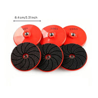 3 Pieces Spiral Angle Grinder Disc Multi-Grit Grinding Disc with Threaded Mount Wear-Resistant Tool Heavy-Duty for Renovators, Chamfering, Polishing