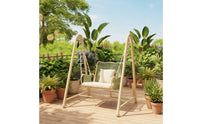 Hanging Swing Chair with Stand Cushioned Swing Chair with Stand Shaded Furniture for Adults, Backyard, Garden, Balcony