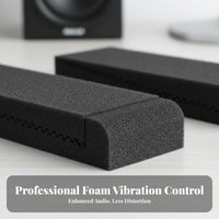 2 Pieces Reduces Vibration Studio Monitor Foam Pad Sound Dampening Studio Monitor Pad Non-Slip Design High Density Foam Speaker Base Recoil Stabilizer for Audiophiles, Music Producers, Home Theater, Desktop