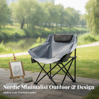 Foldable Design Collapsible Moon Chair Lightweight Camping Stool Easy Setup Outdoor gear sturdy for Art Students, Travelers, Fishing, Sketching, Picnics, Outdoors