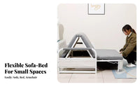 Foldable transformable Armchair Bed Multifunctional Design Armless Folding Chair Bed Space-Saving Lounge Seat Sturdy Frame for Apartment Dwellers, Guests, Students, Small Spaces, Living Room, Bedroom, Home Office