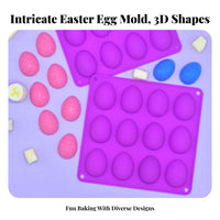 Easter Egg Form Easter Theme Bakeware Easy Release Silic Individual Chocolate Form for Home Chefs, DIY Enthusiasts