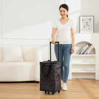 Large Capacity Rolling Shopping Carrier Insulated Foldable Grocery Trolley Two-Fold Use Portable Utility Carrier Lightweight for Seniors, Market, Travel