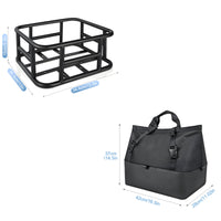 Twin Handles Cycle Basket Bag Strap Closure Metal Bike Basket Lined for Grocery Shopping
