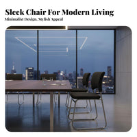 Comfortable Padding Ribbed Sled Base Chair Ergonomic Backrest Conference Seat Sturdy Frame Office Furniture Stackable Design for Students, Meeting Attendees, Patients, Game Room, Reception Area, Lobby