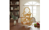 Snack Tray Multi-Compartment Fruit Tray Gold Finish Servingware for Living Room