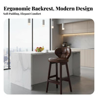 Modern Design Upholstered Bar Stool with supportrest Minimalist design Counter Chair Stable Base Seating Furniture Cushioned Seat for Restaurant Owners, Homeowners, Adults, Cafe, Kitchen, Dining Room