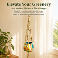 Macrame Plant Hanger, Hand-Woven Macrame Plant Hanger for Home Decor Fiber Hanging Planter, Sturdy European Design